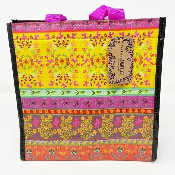 NATURAL LIFE | Colorful Stripes and Florals Insulated Lunch Bag - Picture 4 of 10